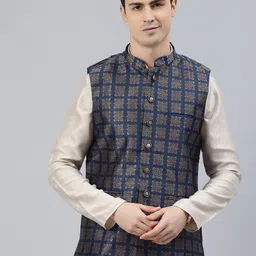 Manthan Woven Design Nehru Jacket-image-15