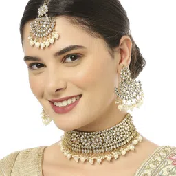 Anouk kundan Studded & Beaded Jadau Jewellery Set-image-27