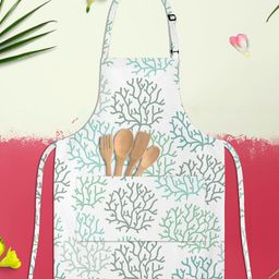ArtzFolio Green & White Printed Pure Cotton Apron-18