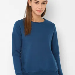 Allen Solly Woman Women Blue Solid Sweatshirt-image-88