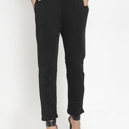 Clora Creation Women Black Solid Cropped Woollen Regular Trousers-image-77