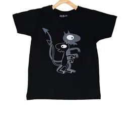OBOW Boys Black & Grey Printed Round Neck T-shirt-image-39