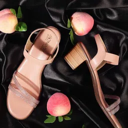 Monrow Pink PU Block Sandals-38