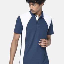 Puma Men Blue Colourblocked Polo Collar Train T-shirt-image-93