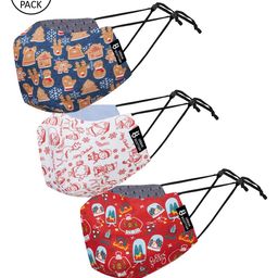 Urban Scottish Unisex Multi Colored Pack of 3 Reusable Cloth Masks-24