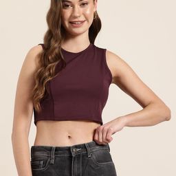 HERE&NOW Solid Styled Back Top-41