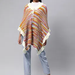Magic Needles Women Longline Button Crochet Shrug-50
