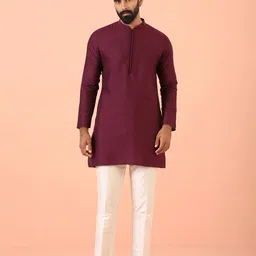 KISAH Mandarin Collar Regular Kurta With Trousers-image-68