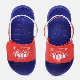 Puma Kids Brand Logo Printed Sliders with Backstrap-20