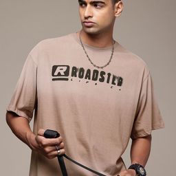 The Roadster Life Co. Printed Drop-Shoulder Sleeves Pure Cotton Relaxed Fit T-shirt-picture-18
