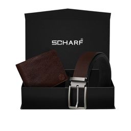 SCHARF Men Brown Genuine Leather Accessory Gift Set-image-93