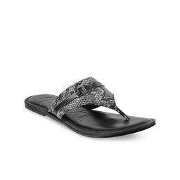 Mochi Women Black Animal Printed T-Strap Flats-4