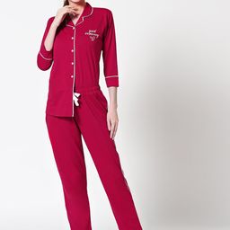Zeyo Women Red Night suit-image-65