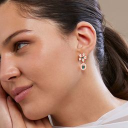 MINUTIAE Rose Gold-Plated Floral Drop Earrings-36