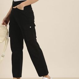 Moda Rapido Women Solid Slim Fit Cargo Trousers-picture-33
