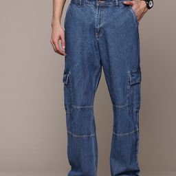 The Roadster Lifestyle Co. Men Cargo-Style Straight Fit Jeans-image-1