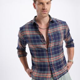 glitchez Plaid Pulse Flannel Relaxed Fit Shirt-image-64