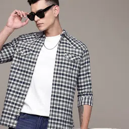 The Roadster Life Co. Pure Cotton Tartan Checks Opaque Casual Shirt-image-93