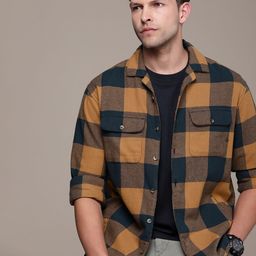 WROGN Buffalo Checked Pure Cotton Casual Shirt-picture-21
