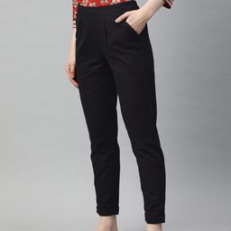 Jaipur Kurti Women Black Trousers-image-44