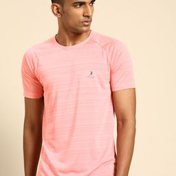 ARMISTO Men Pink Textured Dri-FIT Training or Gym T-shirt-image-66