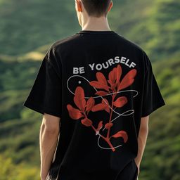 NOBERO Men Floral Printed Round Neck Cotton Oversized T-shirt-image-80