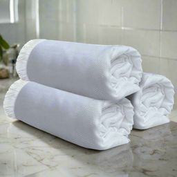 Heelium White 3 Pieces Bamboo 250 GSM Bath Towel-9