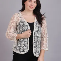 Dressitude Self Design Open Front Cotton Shrug-51