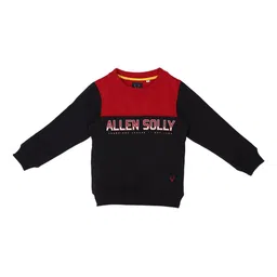 Allen Solly Junior Boys Black & Red Colourblocked Sweatshirt-picture-29