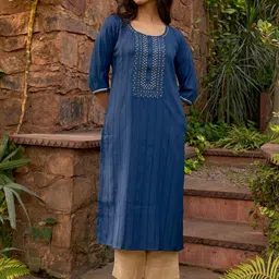 Libas Women Yoke Design Mirror Work Dobby Kurta-picture-33