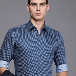 Raymond Slim Fit Pure Cotton Printed Formal Shirt-image-36