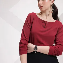 her by invictus Solid Boat Neck Top-image-72