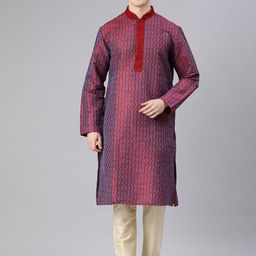 Manthan Men Ethnic Motifs Thread Work Kurta-image-60