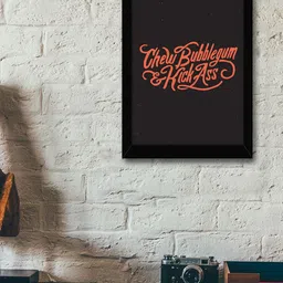 TIED RIBBONS Black & Peach Coloured Solid Inspirational Typographic Wall Art-image-39