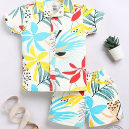 YK X Tinyo Boys Floral Printed Pure Cotton Clothing Set-picture-1