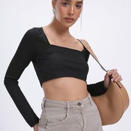 glitchez Clean Ribbed Square Neck Crop Top-image-93