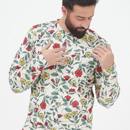MR BUTTON Men Beige Printed Cotton Sweatshirt-image-68