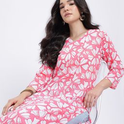 Anouk Rustic Floral Printed V-Neck Straight Kurta-image-76