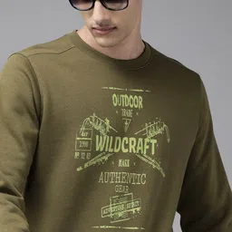 Wildcraft Men Olive Green Printed Sweatshirt-picture-21