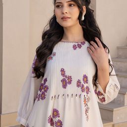 Indo Era Printed A-Line Tunic & Trousers Co-Ord Set-picture-18