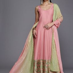 Ahalyaa Floral Print Ethnic Dress With Dupatta-image-47