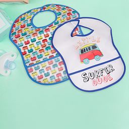 Baby Moo Infant Kids Pack Of 2 Mess-Free Printed Bibs-25