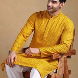 House of Pataudi Embroidered Straight Kurta-54