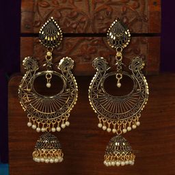 ANIKAS CREATION Gold-Plated Contemporary Jhumkas-image-71