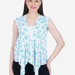 TEEMOODS Women Printed Cotton Waterfall Shrug-34