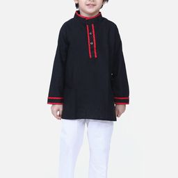 BownBee Boys Black & Red Solid Kurti with Salwar-26