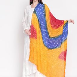 Dupatta Bazaar Yellow & Blue Dyed Dupatta-picture-27