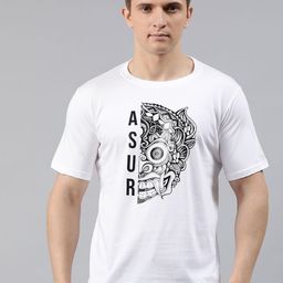 BRATMA Men White Printed Round Neck Pure Cotton T-shirt-image-29