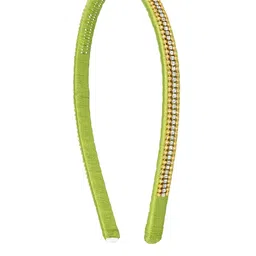 AKSHARA Green & Gold-Toned Beaded Hairband-17
