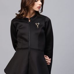 Athena Women Black Solid Longline Tailored Jacket-image-57